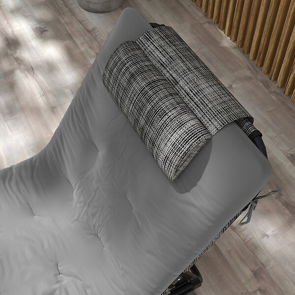 OUTSUNNY - Lot de 2 transats bains de soleil pliables inclinables - tétière, matelas épais - métal tissu gris - large