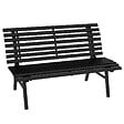OUTSUNNY - Banc de jardin 2 places assise dossier à lattes alu noir - vignette