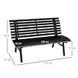 OUTSUNNY - Banc de jardin 2 places assise dossier à lattes alu noir - vignette