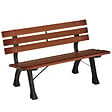 OUTSUNNY - Banc de jardin 2 places style rural chic assise dossier à lattes bois sapin lasuré châssis fonte alu noir - vignette