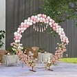OUTSUNNY - Arche décorative - arche de mariage - arche de ballon - dim. 222L x 60l x 224H cm - acier doré - vignette