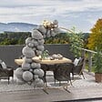 OUTSUNNY - Arche décorative - arche de mariage - arche de ballon - dim. 222L x 60l x 224H cm - acier doré - vignette