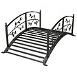 OUTSUNNY - Pont de jardin - pont de bassin avec balustrade motif de vigne acier noir - vignette