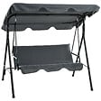 OUTSUNNY - Balancelle de jardin 3 places toit réglable acier polyester gris - vignette