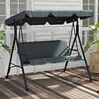 OUTSUNNY - Balancelle de jardin 3 places toit réglable acier polyester gris - vignette