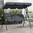 OUTSUNNY - Balancelle de jardin 3 places toit réglable acier polyester gris - vignette