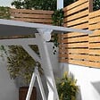 OUTSUNNY - Balancelle de jardin design 3 places toit inclinaison réglable matelas fourni acier blanc tissu gris foncé - vignette