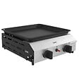 OUTSUNNY - Plancha gaz portable antiadhésive 2 brûleurs 4,8 kW surface cuisson 40L x 34l cm acier inox émaillé - vignette