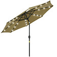 OUTSUNNY - Parasol octogonal inclinable Ø 2,67 x 2,4 m lumineux solaire 24 LED polyester haute densité 180 g/m² kaki - vignette