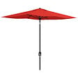 OUTSUNNY - Parasol rectangulaire inclinable de jardin avec manivelle métal polyester haute densité anti UV 50+ rouge - vignette