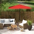 OUTSUNNY - Parasol rectangulaire inclinable de jardin avec manivelle métal polyester haute densité anti UV 50+ rouge - vignette