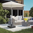 OUTSUNNY - Pied de parasol carré base de lestage dim. 49L x 49l x 36,5H cm HDPE aspect bois noir - vignette