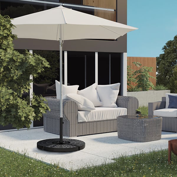 OUTSUNNY - Pied de parasol base de parasol support de parasol en croix dim. 100L x 100l x 75H cm métal époxy noir - large