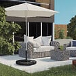OUTSUNNY - Pied de parasol base de parasol support de parasol en croix dim. 100L x 100l x 75H cm métal époxy noir - vignette
