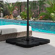 OUTSUNNY - Pied de parasol base de parasol support de parasol en croix dim. 100L x 100l x 75H cm métal époxy noir - vignette