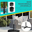 OUTSUNNY - Pied de parasol base de parasol support de parasol en croix dim. 100L x 100l x 75H cm métal époxy noir - vignette