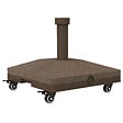 OUTSUNNY - Pied de parasol base de lestage parasol carré HDPE surface granuleuse marron - vignette
