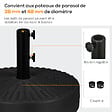 OUTSUNNY - Pied de parasol rond base de lestage Ø 51 x 36 cm HDPE aspect résine noir - vignette