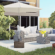 OUTSUNNY - Pied de parasol table d'appoint jardinière 3 en 1 marron - vignette