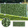 OUTSUNNY - Haie artificielle brise-vue décoration rouleau 2,4L x 1H m feuillage réaliste anti-UV vert - vignette