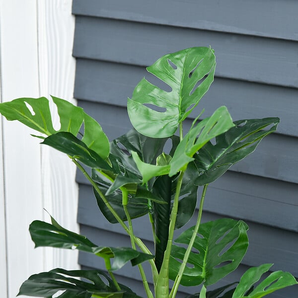 OUTSUNNY - Arbre artificiel plante artificielle Monstera H. 100 cm tronc branches lichen feuilles de tortue grand réalisme pot inclus - large