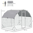 PAWHUT - Enclos poulailler chenil couvert 5,32 m² - parc grillagé dim. 2,8L x 1,9l x 1,97H m - acier galvanisé - vignette