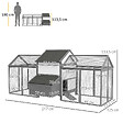 PAWHUT - Poulailler en bois 2 enclos modulables niche pondoir gris - vignette