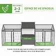 PAWHUT - Poulailler en bois 2 enclos modulables niche pondoir gris - vignette