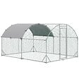 PAWHUT - Enclos poulailler chenil 10,64 m² - parc grillagé dim. 3,8L x 2,8l x 1,97H m - espace couvert - acier galvanisé - vignette