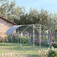 PAWHUT - Enclos poulailler chenil 10,64 m² - parc grillagé dim. 3,8L x 2,8l x 1,97H m - espace couvert - acier galvanisé - vignette