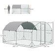 PAWHUT - Enclos poulailler chenil 10,64 m² - parc grillagé dim. 3,8L x 2,8l x 1,97H m - espace couvert - acier galvanisé - vignette