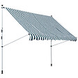 OUTSUNNY - Store banne manuel rétractable 3L x 1,5l m inclinaison et hauteur réglable installation rapide métal alu polyester anti-UV vert blanc rayé - vignette