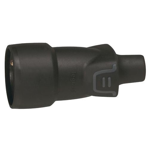 LEGRAND - Prolongateur 2P+T - Caoutchouc - Noir - Sortie droite 16A - large