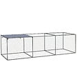 PAWHUT - Cage parc enclos poulailler dim. 2,96L x 1l x 0,8H m - espace couvert - ouverture toit verrouillable - acier gris vert - vignette