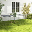 PAWHUT - Cage parc enclos poulailler dim. 2,96L x 1l x 0,8H m - espace couvert - ouverture toit verrouillable - acier gris vert - vignette