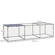 PAWHUT - Cage parc enclos poulailler dim. 2,96L x 1l x 0,8H m - espace couvert - ouverture toit verrouillable - acier gris vert - vignette