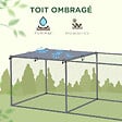 PAWHUT - Cage parc enclos poulailler dim. 2,96L x 1l x 0,8H m - espace couvert - ouverture toit verrouillable - acier gris vert - vignette