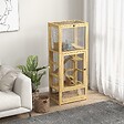 PAWHUT - Cage pour rongeurs petits animaux en bois 5 niveaux - échelle, niche, balançoire, plateau amovible, abreuvoir - vignette