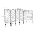 OUTSUNNY - Lot de 7 clôtures de jardin décoratives en métal avec ornements - dim. totales 344L x 110H cm - noir - vignette