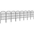 OUTSUNNY - Lot de 8 clôtures de jardin décoratives avec ornements métal noir - vignette