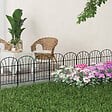 OUTSUNNY - Lot de 8 clôtures de jardin décoratives avec ornements métal noir - vignette