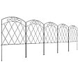 OUTSUNNY - Lot de 5 clôtures de jardin décoratives avec ornements métal noir - vignette