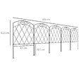 OUTSUNNY - Lot de 5 clôtures de jardin décoratives avec ornements métal noir - vignette