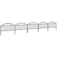 OUTSUNNY - Lot de 5 clôtures de jardin décoratives avec ornements métal noir - vignette
