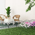 OUTSUNNY - Lot de 5 clôtures de jardin décoratives avec ornements métal noir - vignette
