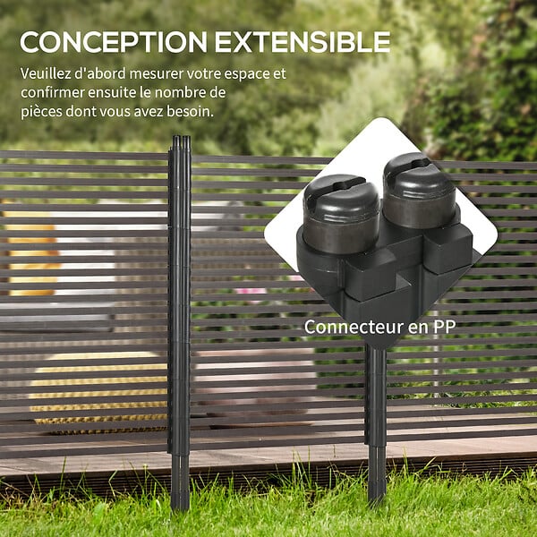 OUTSUNNY - Clôture de jardin panneau en métal revêtement PE - dim. 93L x 22l x 150H cm - marron foncé - large