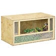 PAWHUT - Terrarium - vivarium reptiles - 2 portes coulissantes verre trempé - parois maillées frontales - métal OSB - vignette