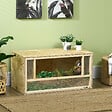 PAWHUT - Terrarium - vivarium reptiles - 2 portes coulissantes verre trempé - parois maillées frontales - métal OSB - vignette