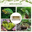 PAWHUT - Terrarium - vivarium reptiles - 2 portes coulissantes verre trempé - parois maillées frontales - métal OSB - vignette