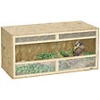 PAWHUT - Terrarium - vivarium reptiles - 2 portes coulissantes verre trempé - parois frontales maillées - métal OSB - vignette